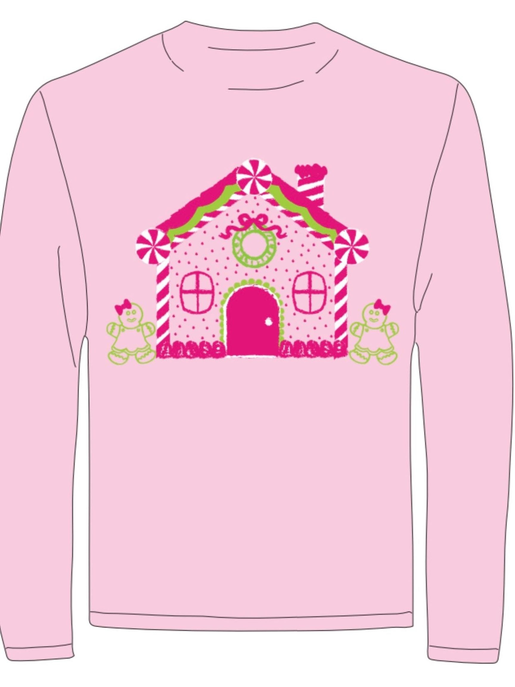 LS Pink Gingerbread House T-Shirt