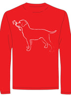 LS Red Candy Cane Dog T-Shirt