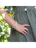 Lacey - Sterling Silver Pearl Cross Bracelet