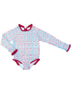 PRE-ORDER Leighton Rashguard Swimsuit - Patriotic Stars & Stripes