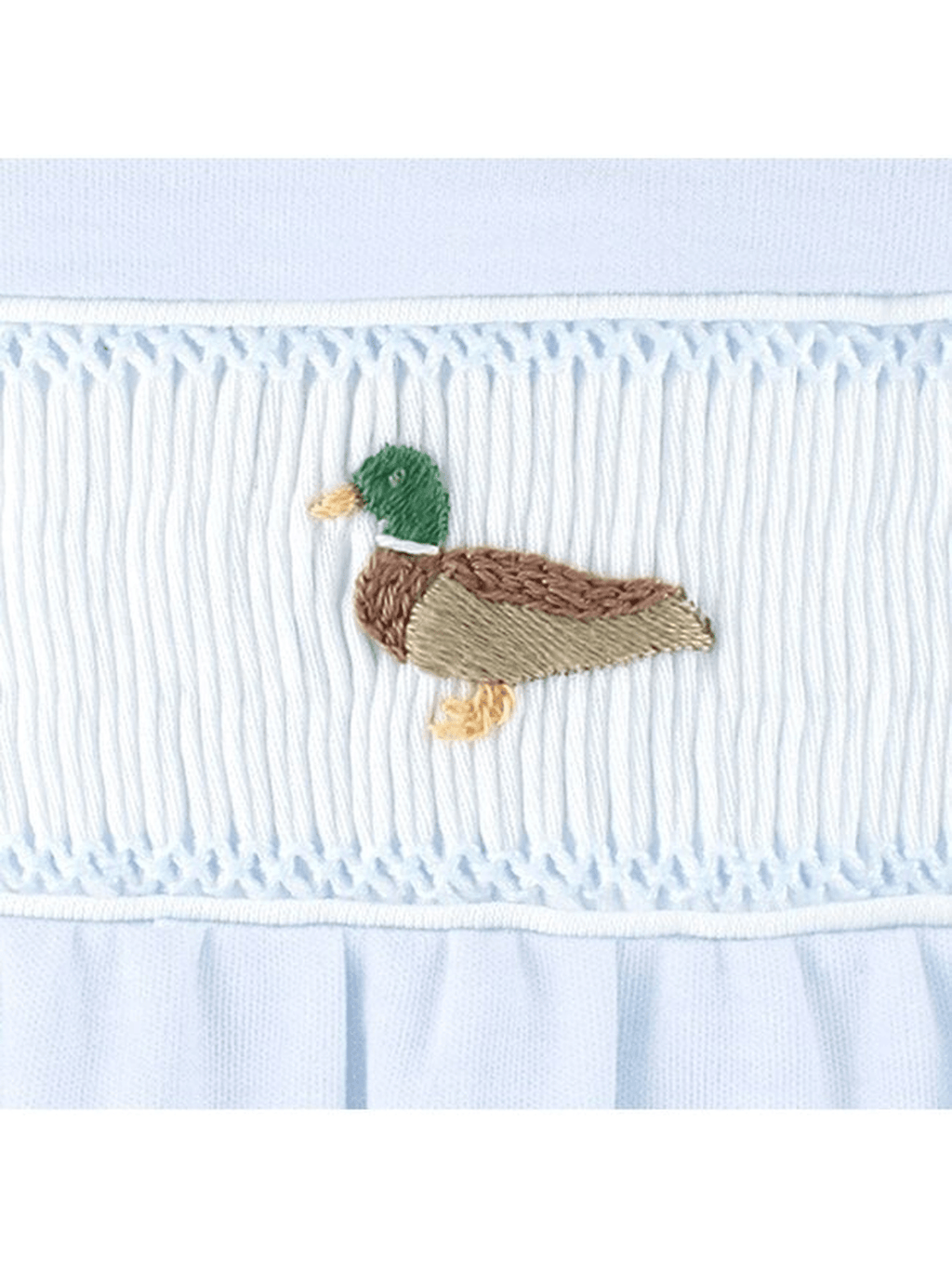 Light Blue Duck By The Lake Smocked Footie