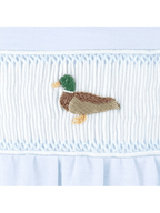Light Blue Duck By The Lake Smocked Footie