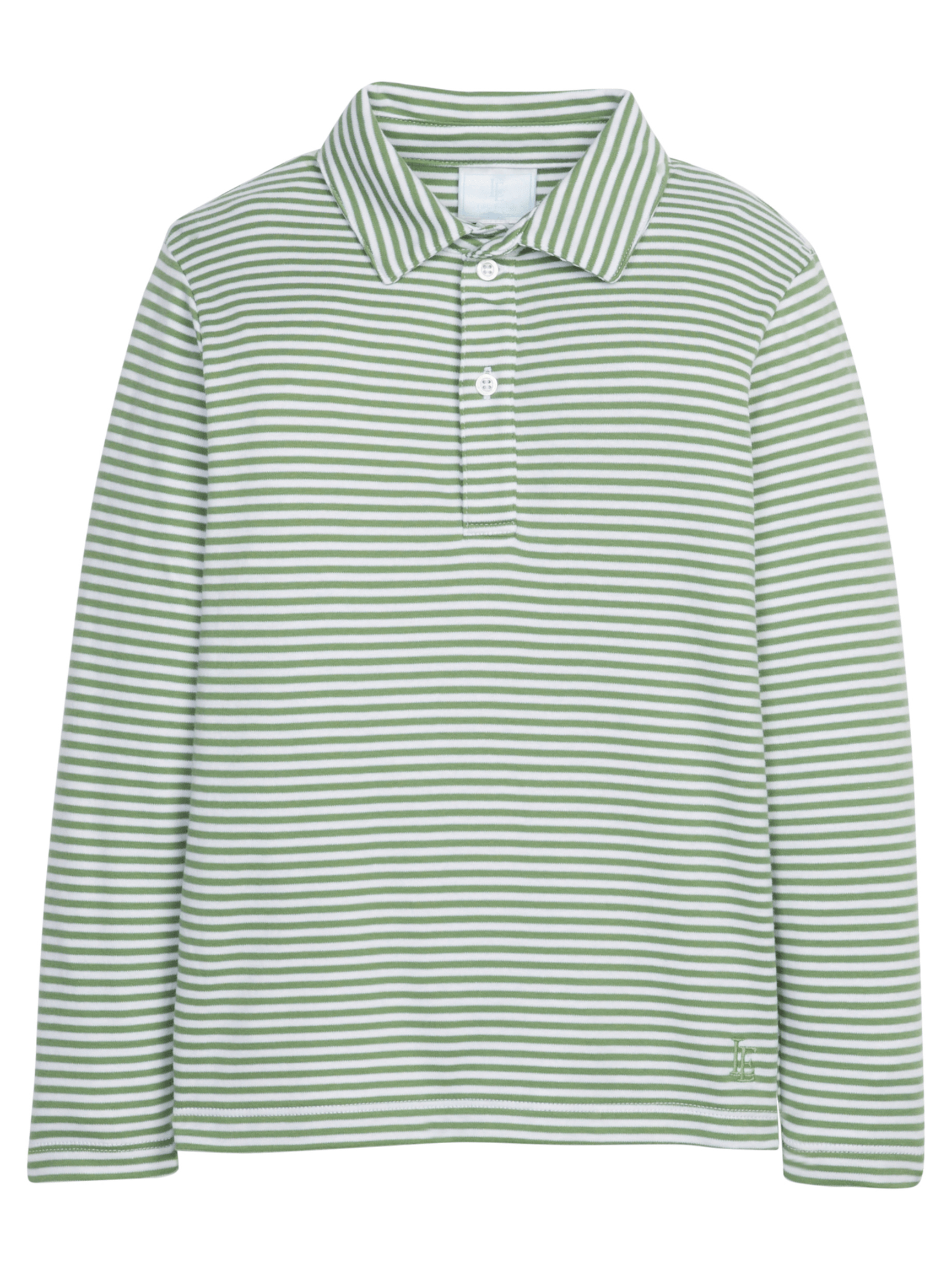 Long Sleeve Polo - Watercress Stripe