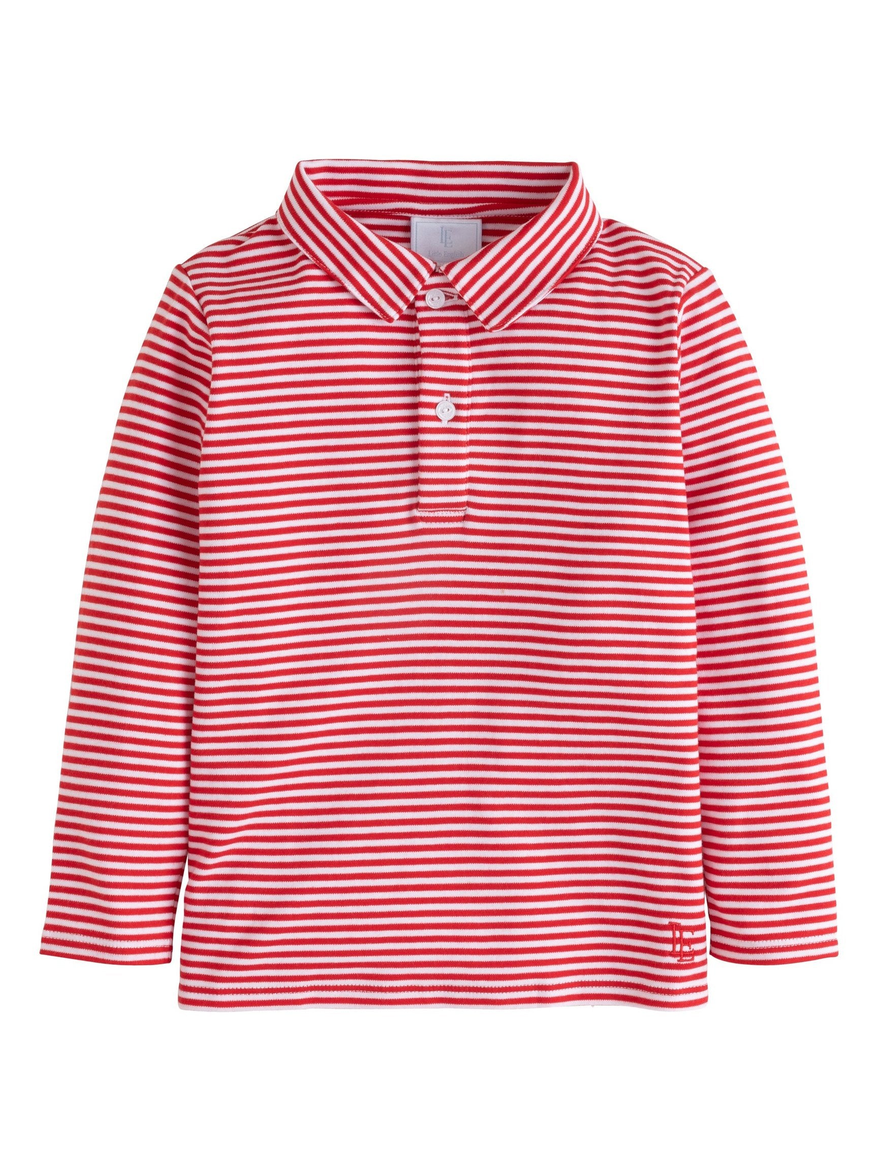 Long Sleeve Striped Polo - Asst'd Colors - Posh Tots Children's Boutique
