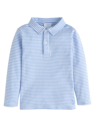 Long Sleeve Striped Polo - Asst'd Colors - Posh Tots Children's Boutique