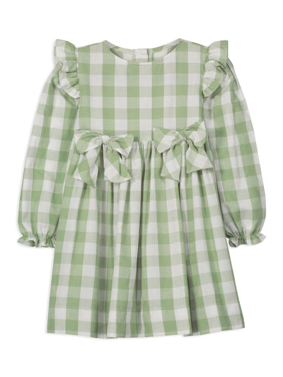 Long Sleeve Trudy Dress - Sage Check