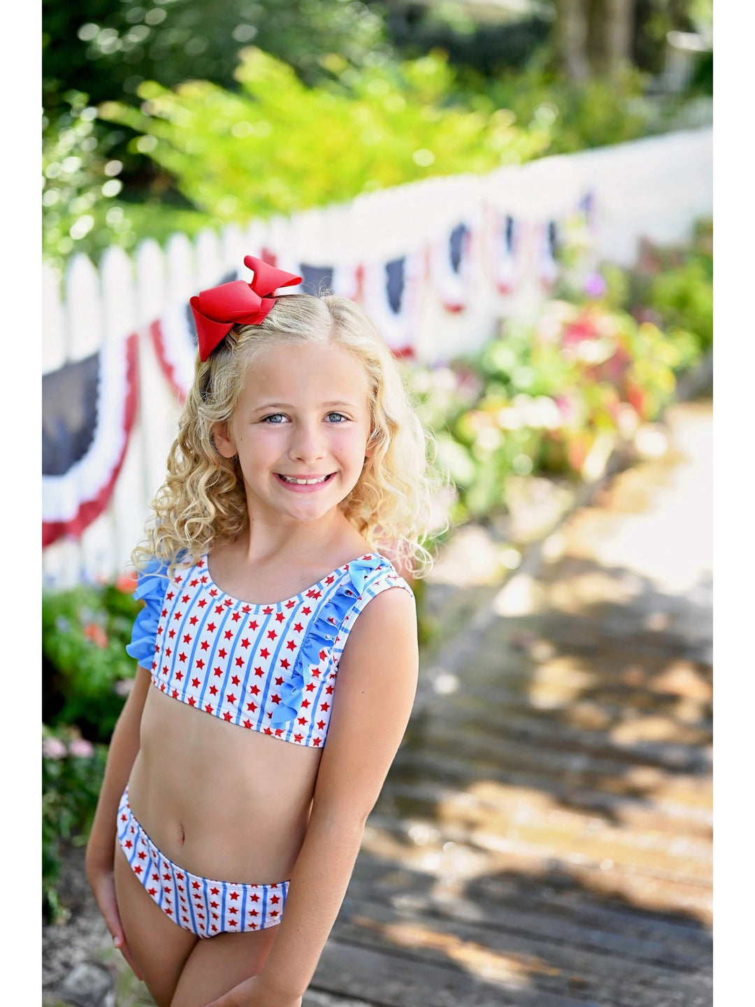 Loren Two Piece Swimsuit Stars and Stripes Posh Tots Children s Boutique