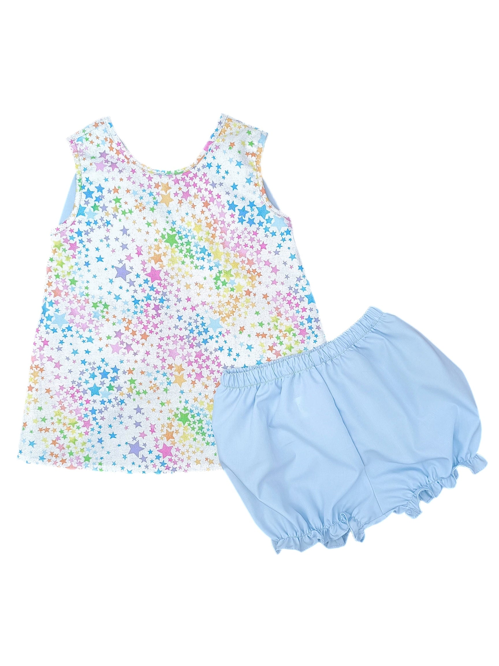 PRE-ORDER Lottie Bloomer/Banded Short Set - Rainbow Stars