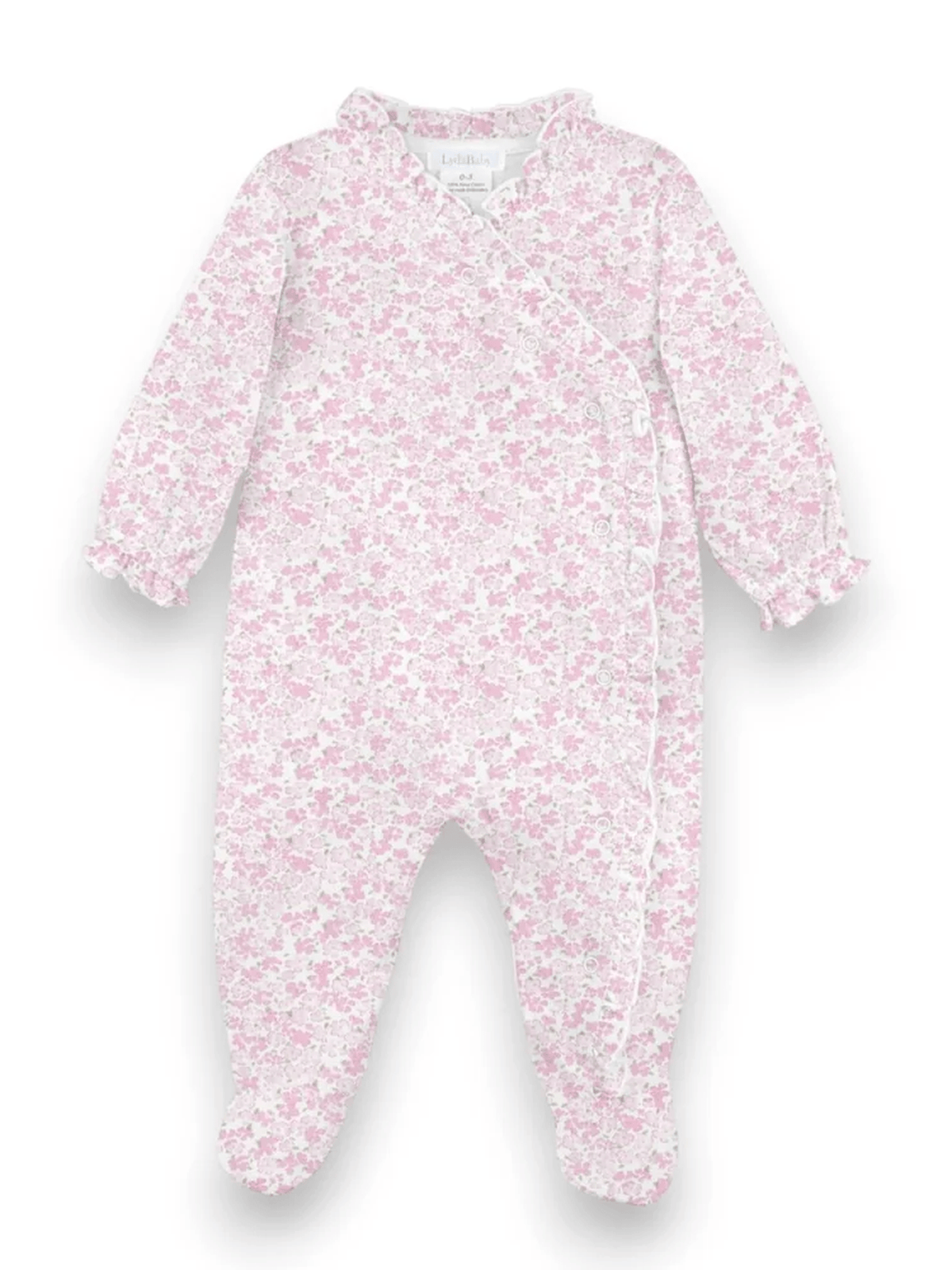 White/Pink Little Bloomings Footie