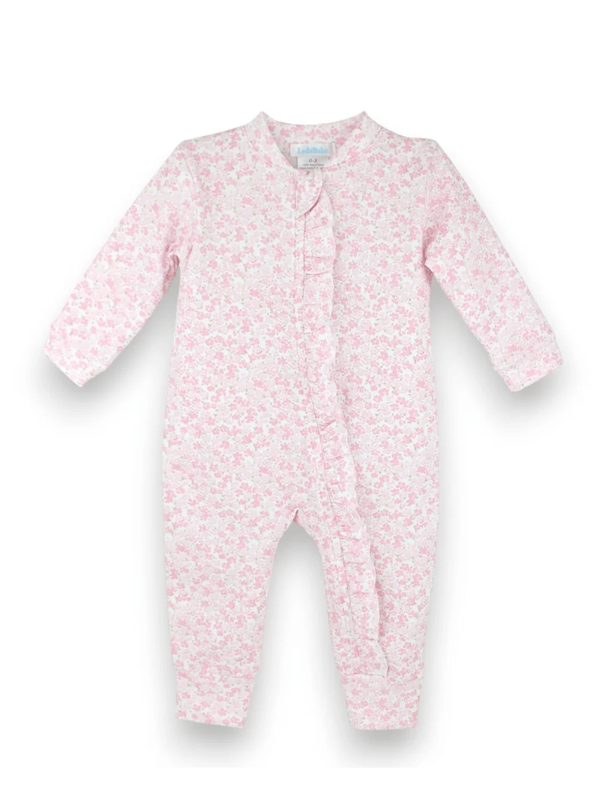 White/Pink Little Bloomings Zipper Footie