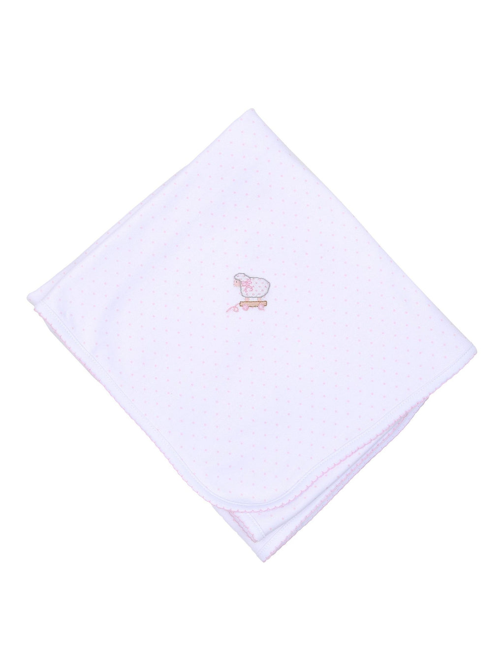 Darling Lambs Embroidered Receiving Blanket