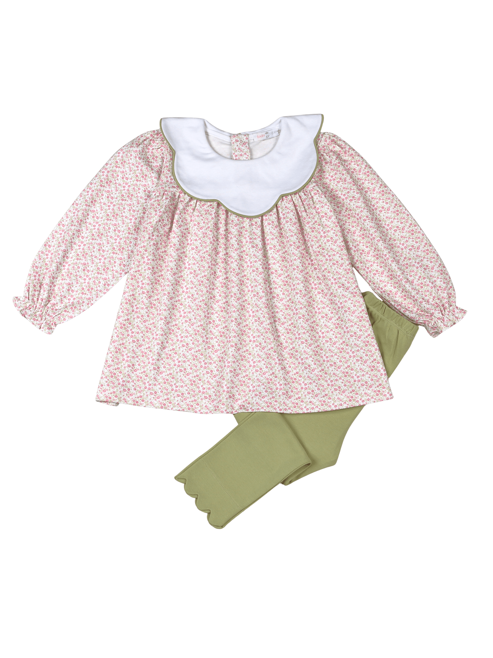 Melody Pima Scallop Collar Top Set