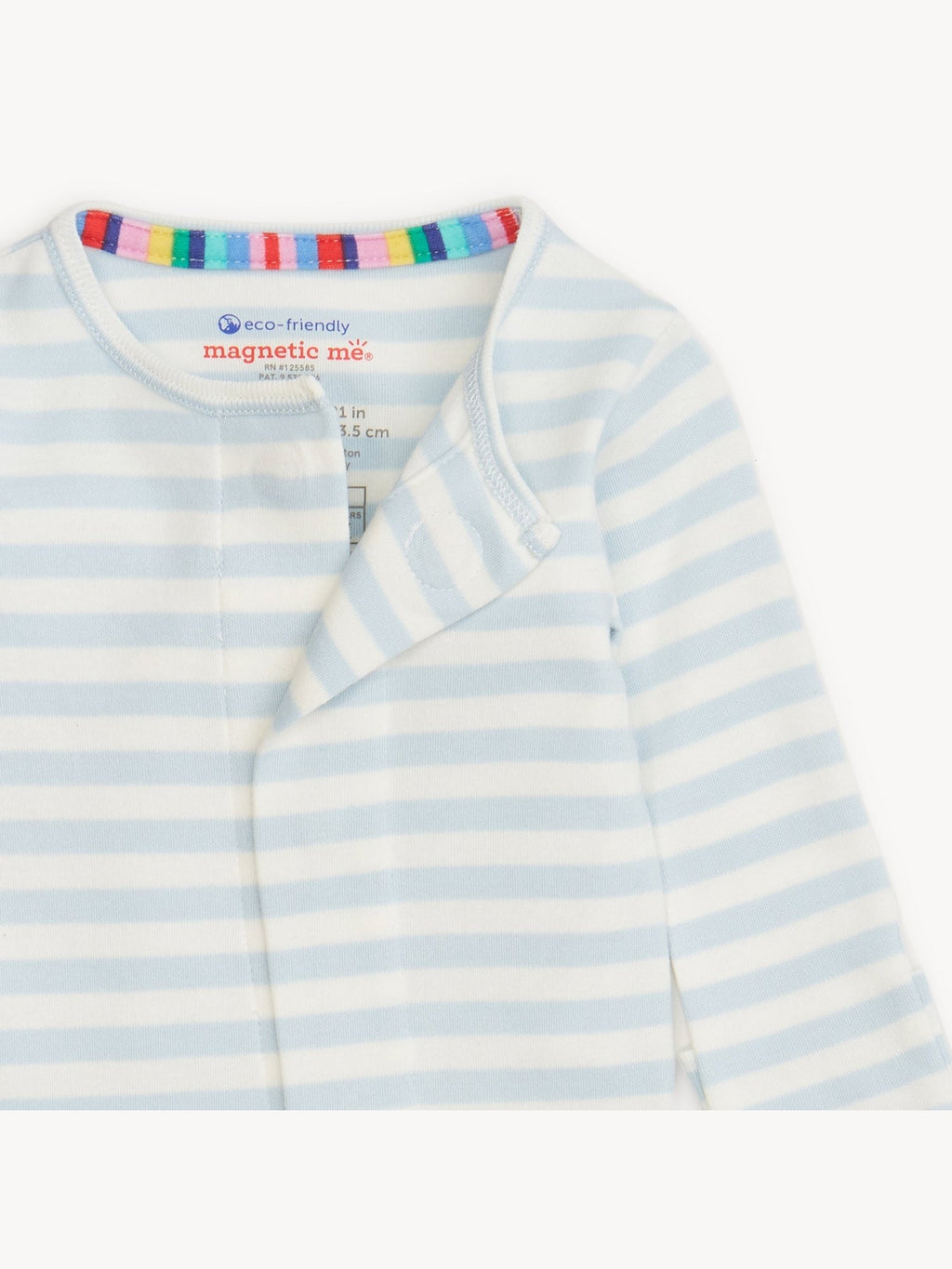 Blue Stripe Organic Cotton Footie