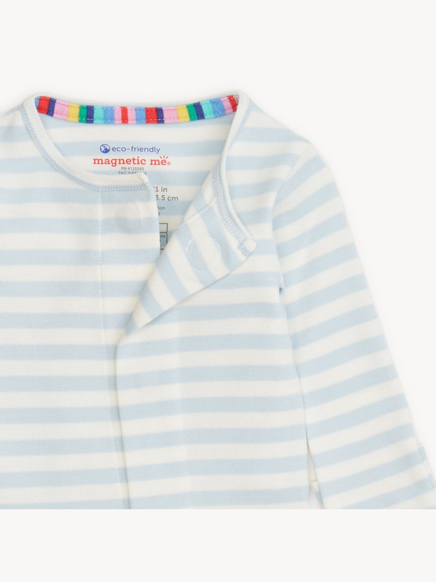 Blue Stripe Organic Cotton Footie