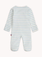 Blue Stripe Organic Cotton Footie