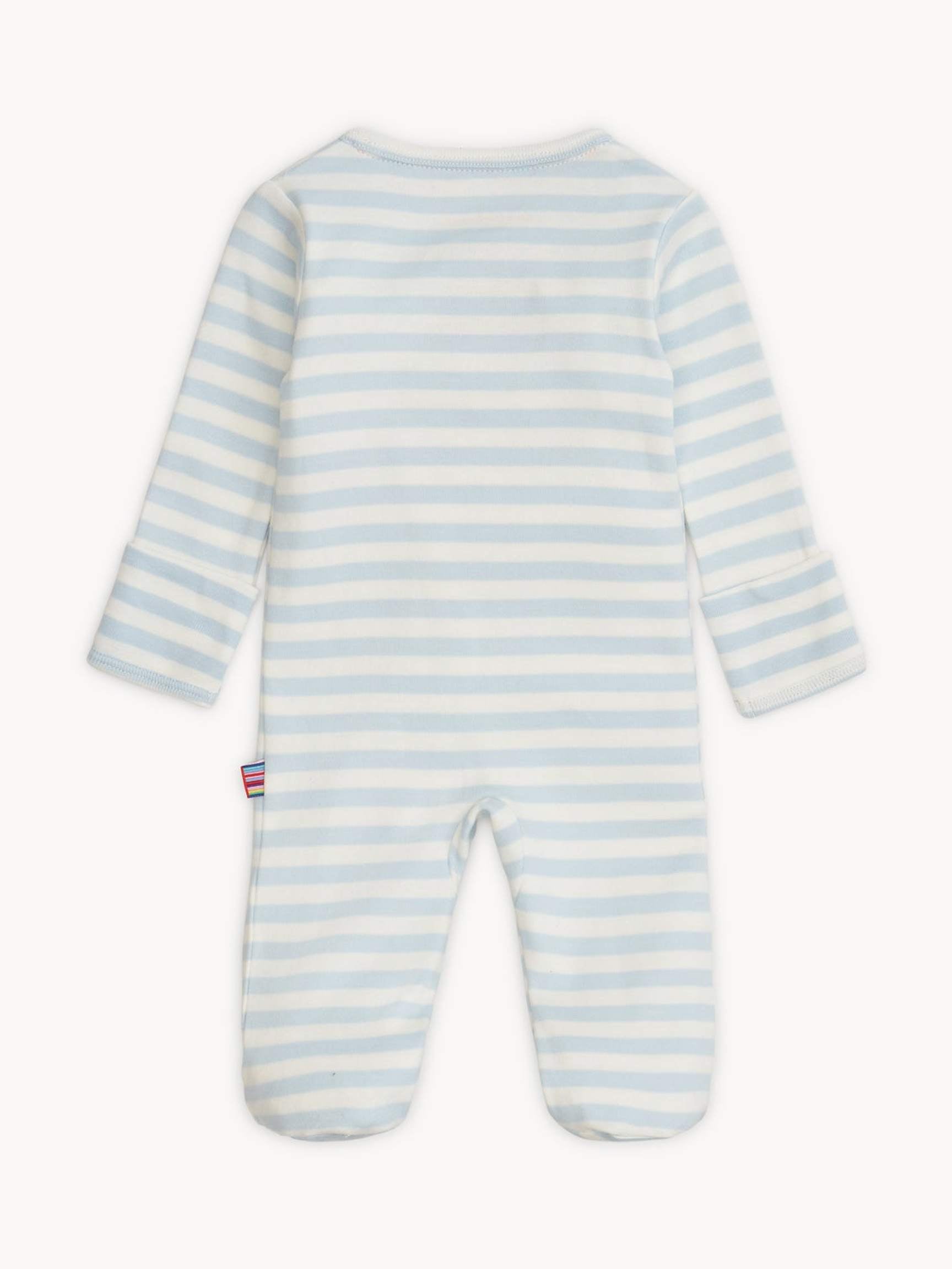 Blue Stripe Organic Cotton Footie