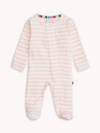 Pink Stripe Organic Cotton Footie