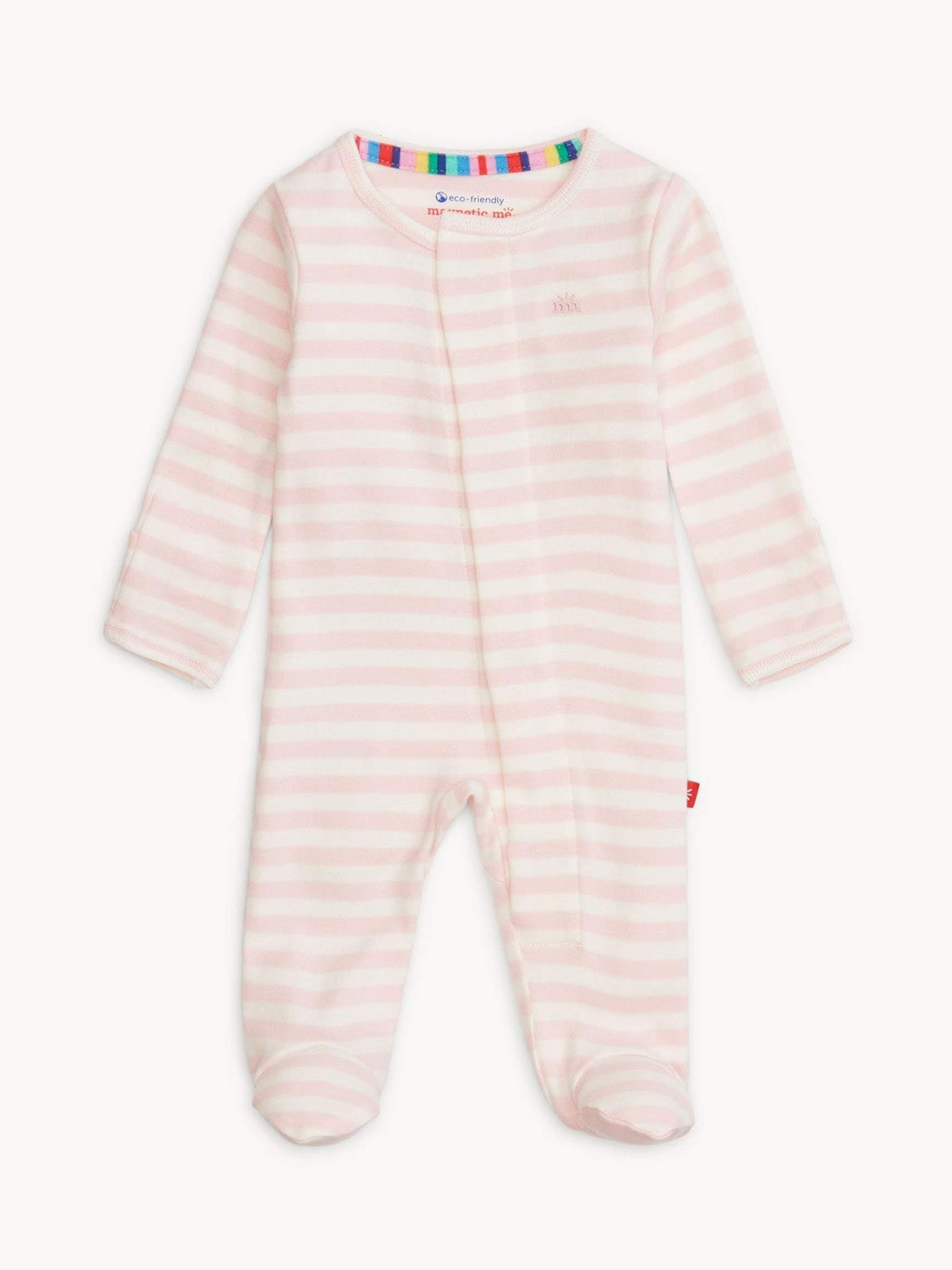Pink Stripe Organic Cotton Footie