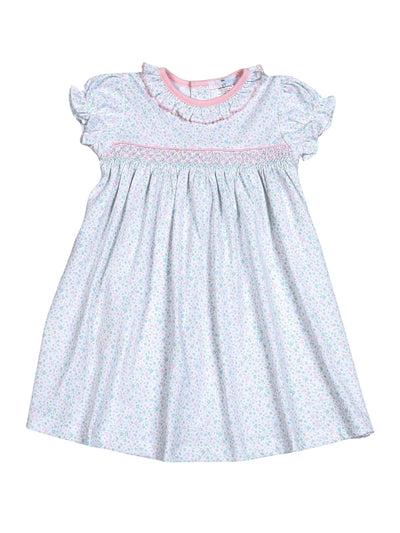 Mini Floral Pima Hand Smocked Dress