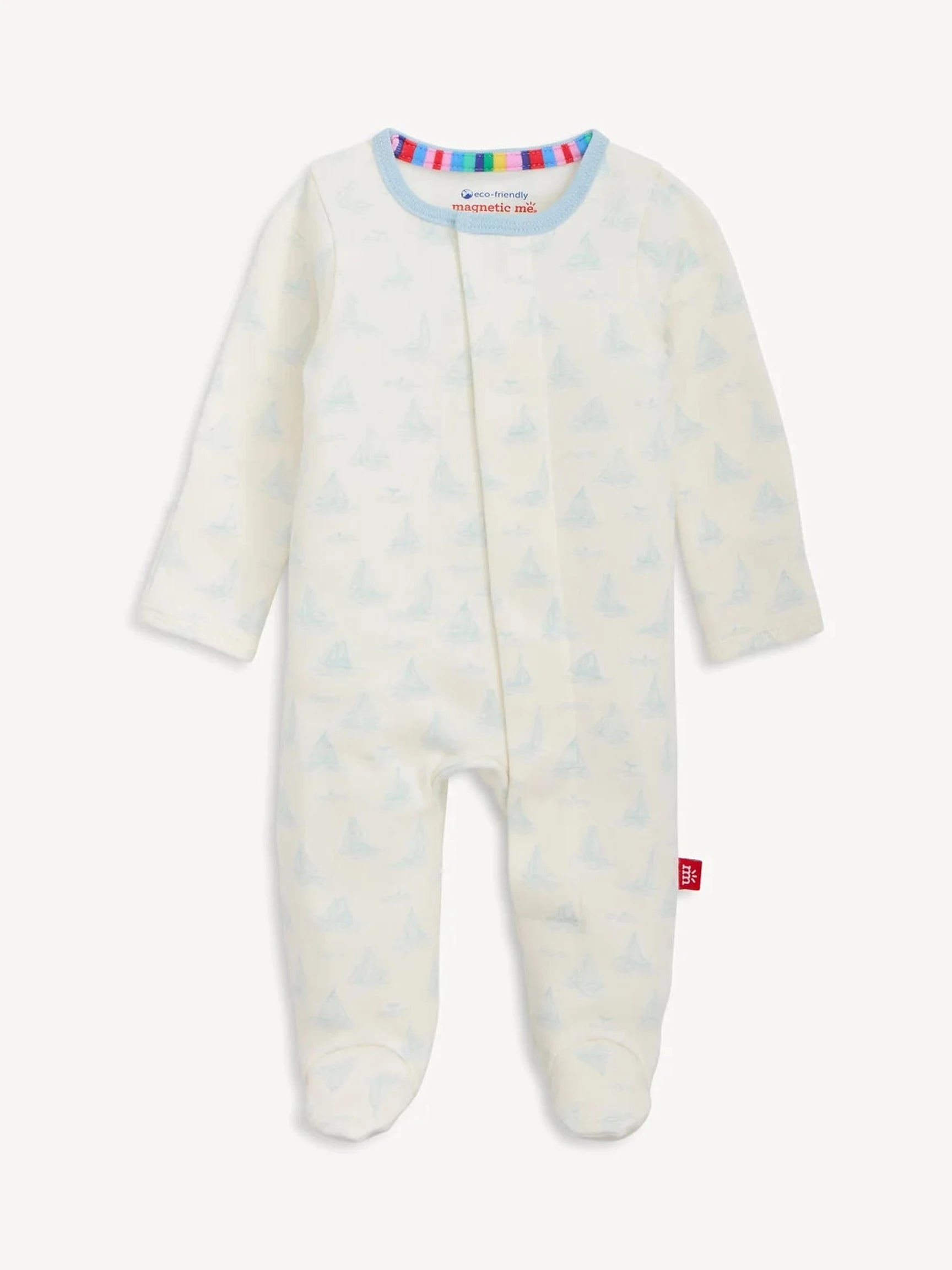 Blue Tiny Tides Organic Cotton Footie