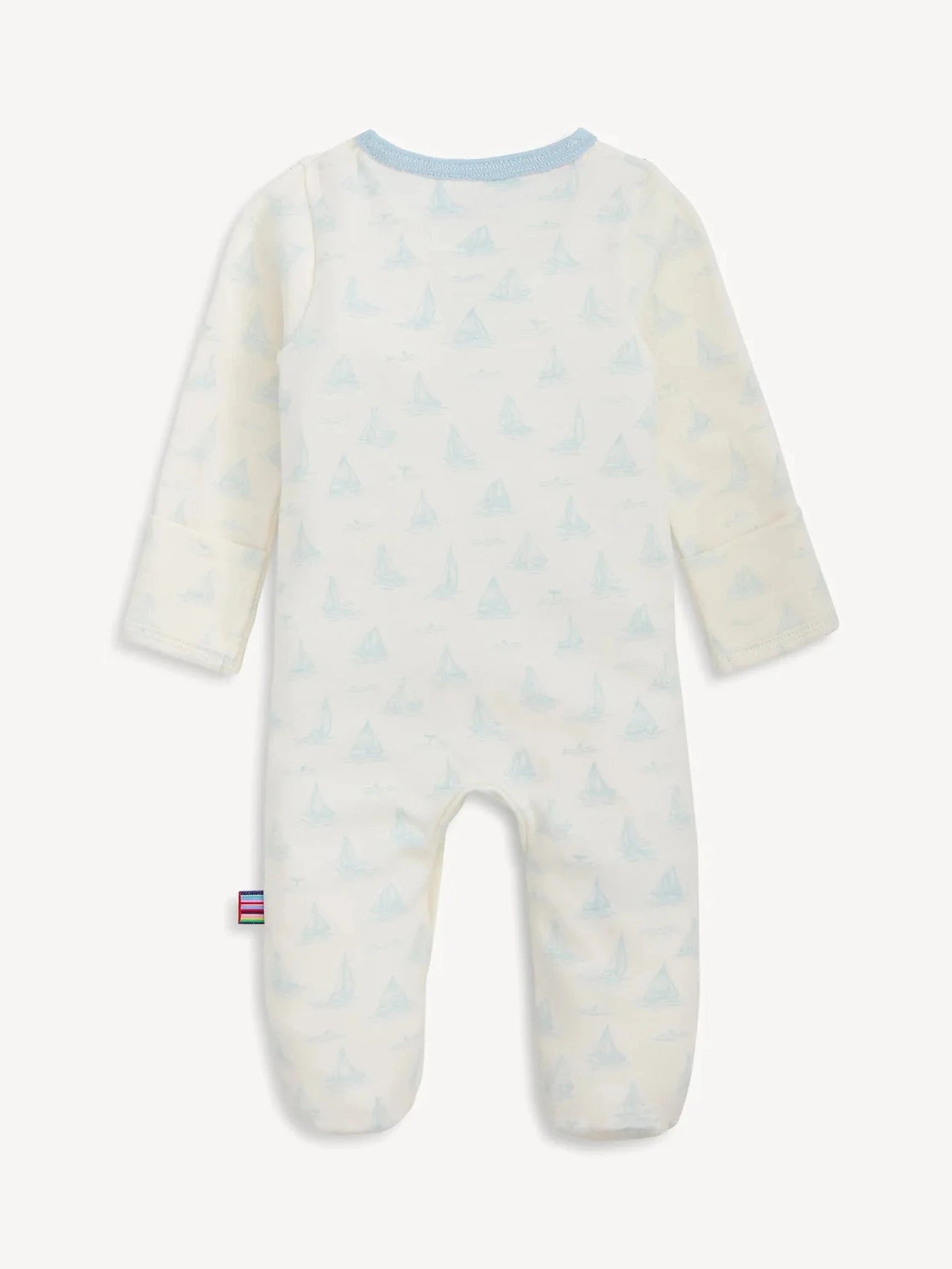 Blue Tiny Tides Organic Cotton Footie
