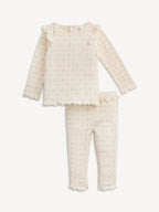 Heart & Bow Pointelle Magnetic Pajama Set