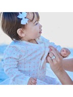 Heart & Bow Pointelle Magnetic Footie