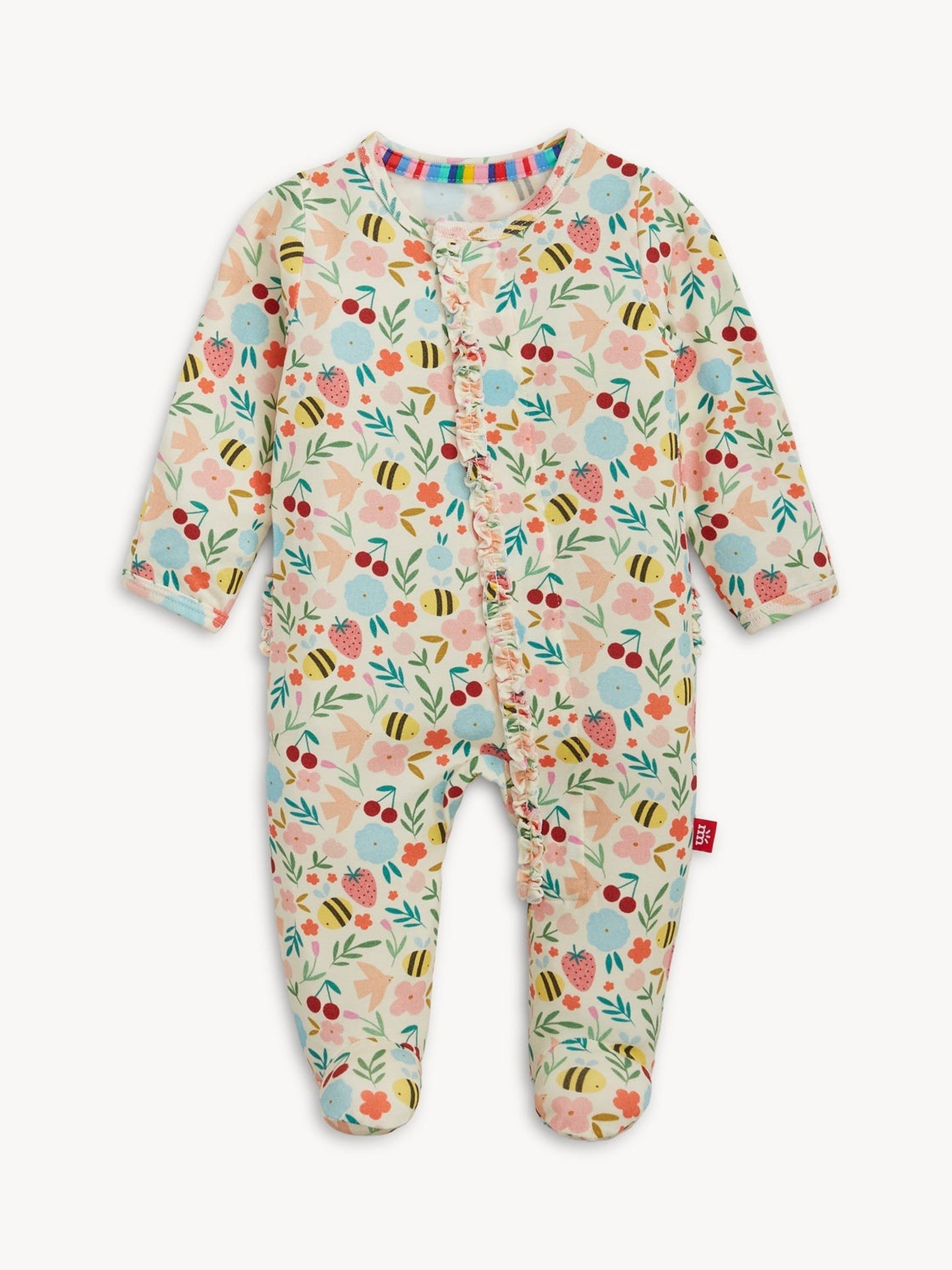 Honey Blossom Ruffle Modal Magnetic Footie