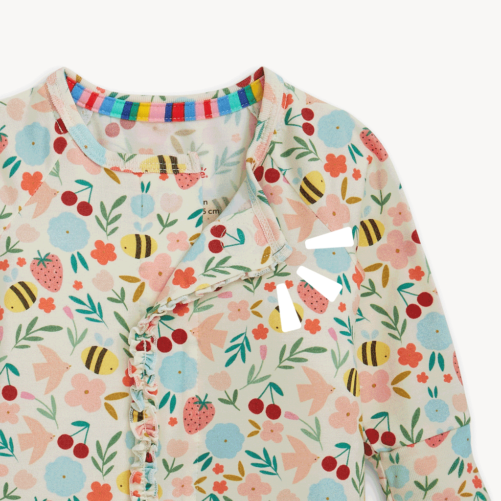 Honey Blossom Ruffle Modal Magnetic Footie