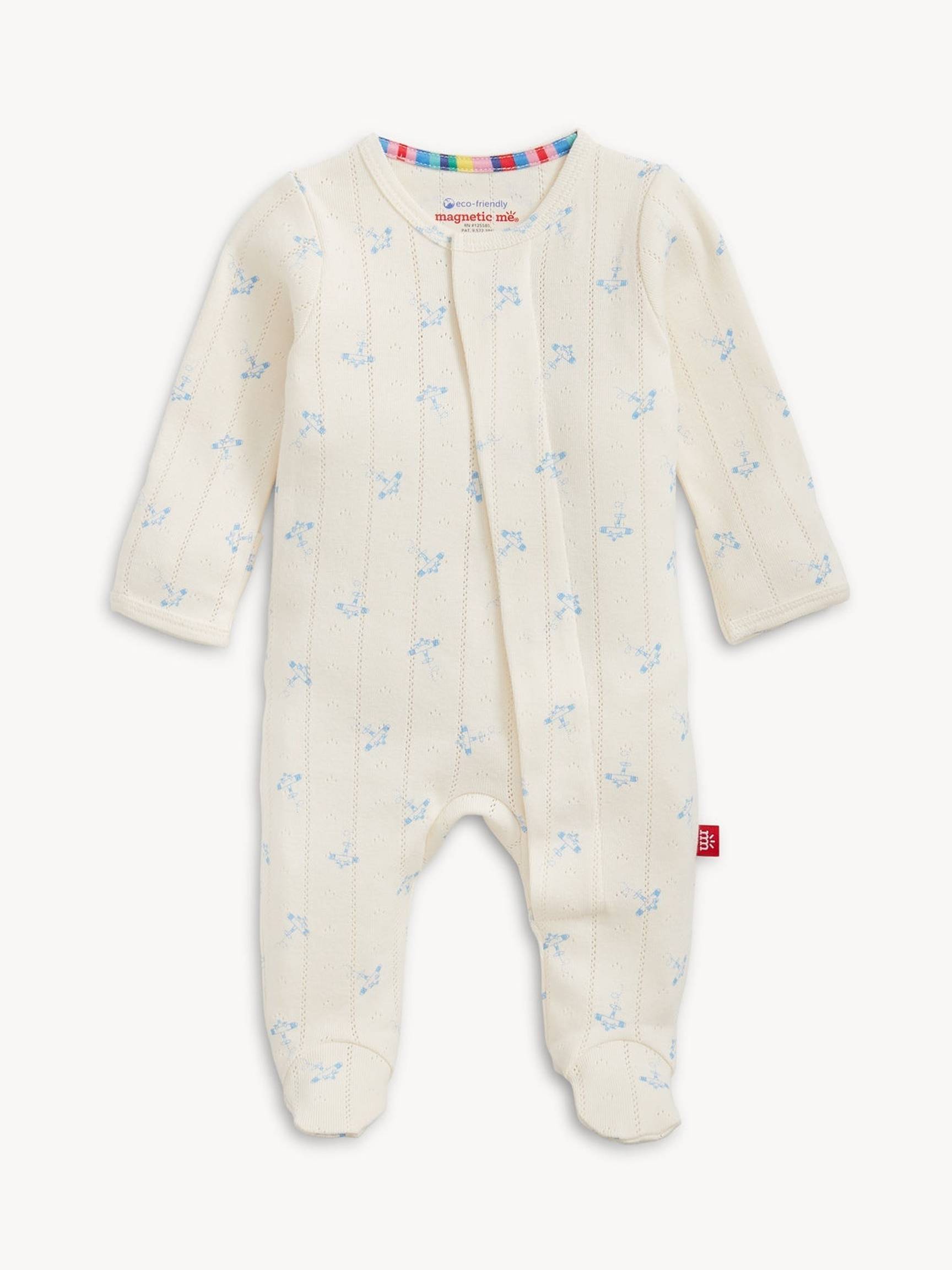 Airplanes Pointelle Magnetic Footie