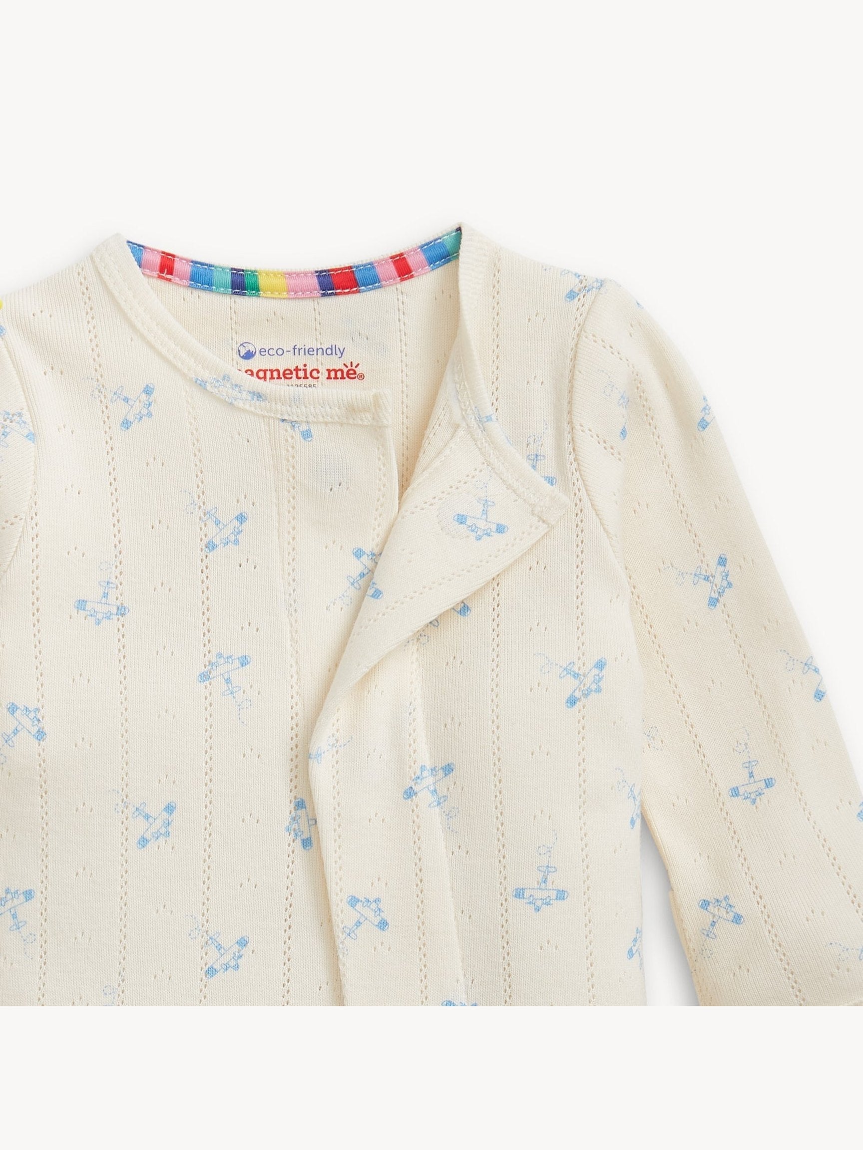 Airplanes Pointelle Magnetic Footie