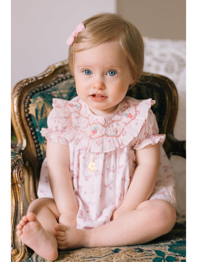 Myrtille Pink Floral Smocked Bubble