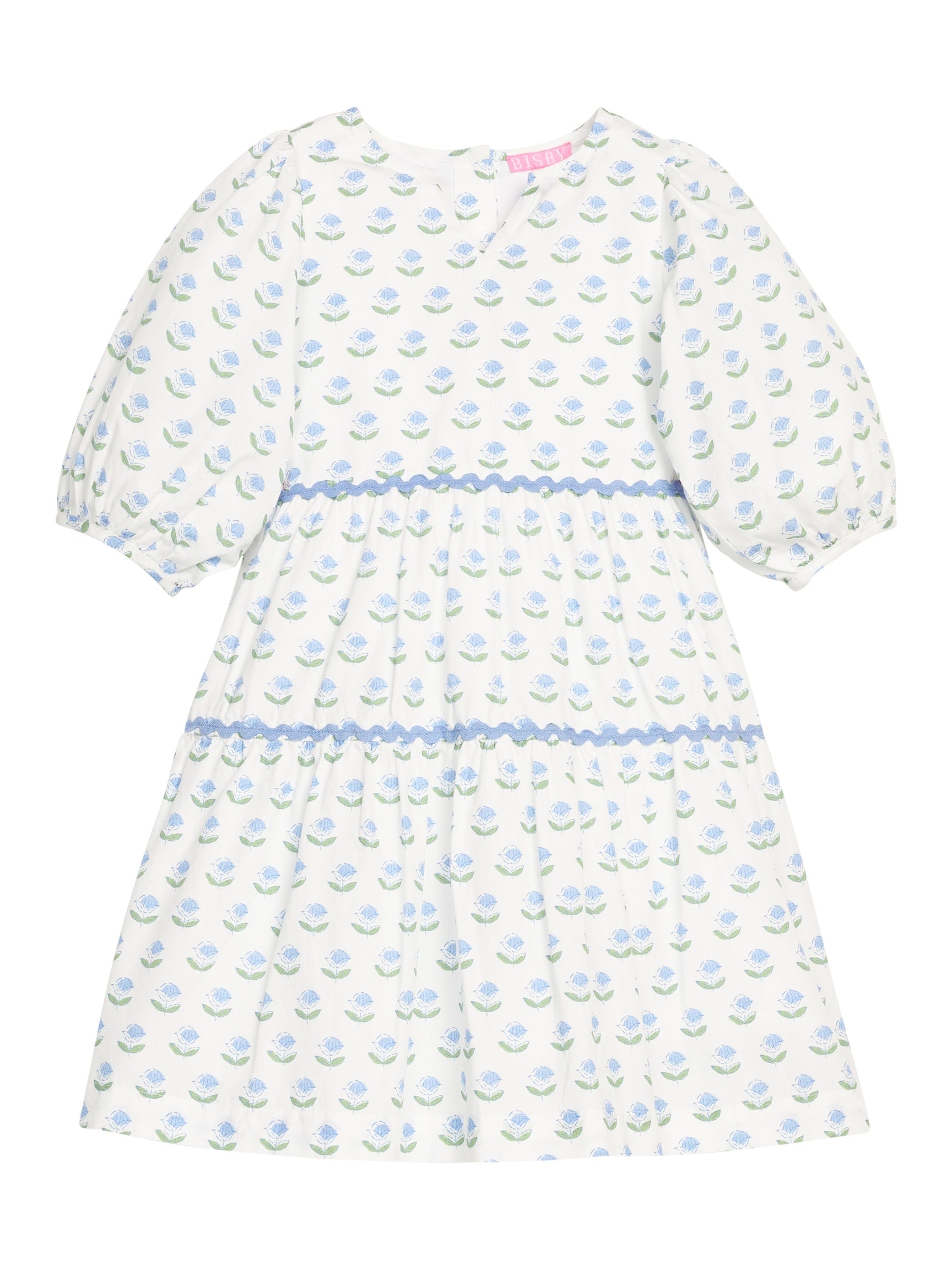Madaket Dress - Blue Tulip Block Print