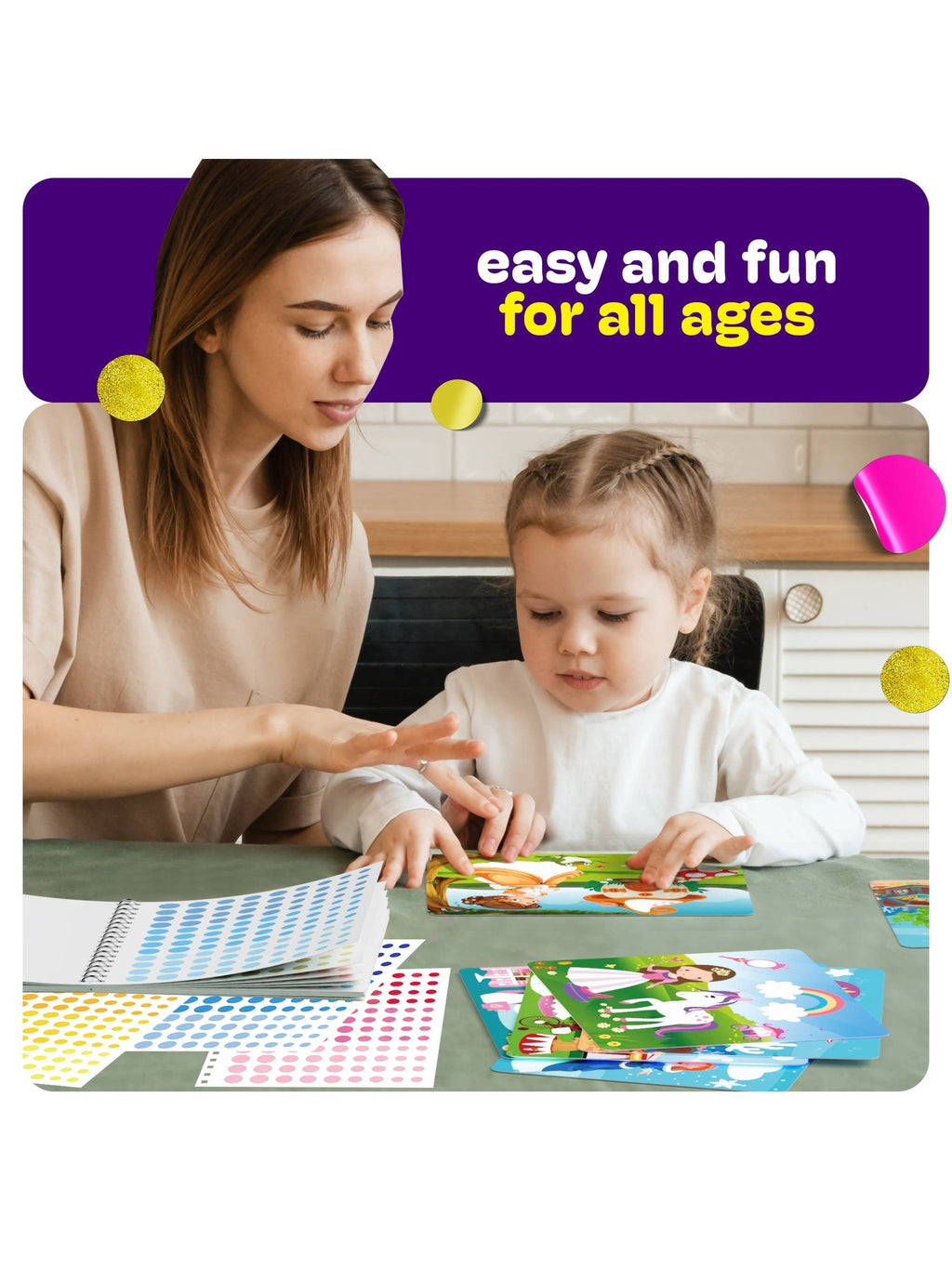 Mess-Free Dot Sticker Art For Kids, Sticker Book for Toddler