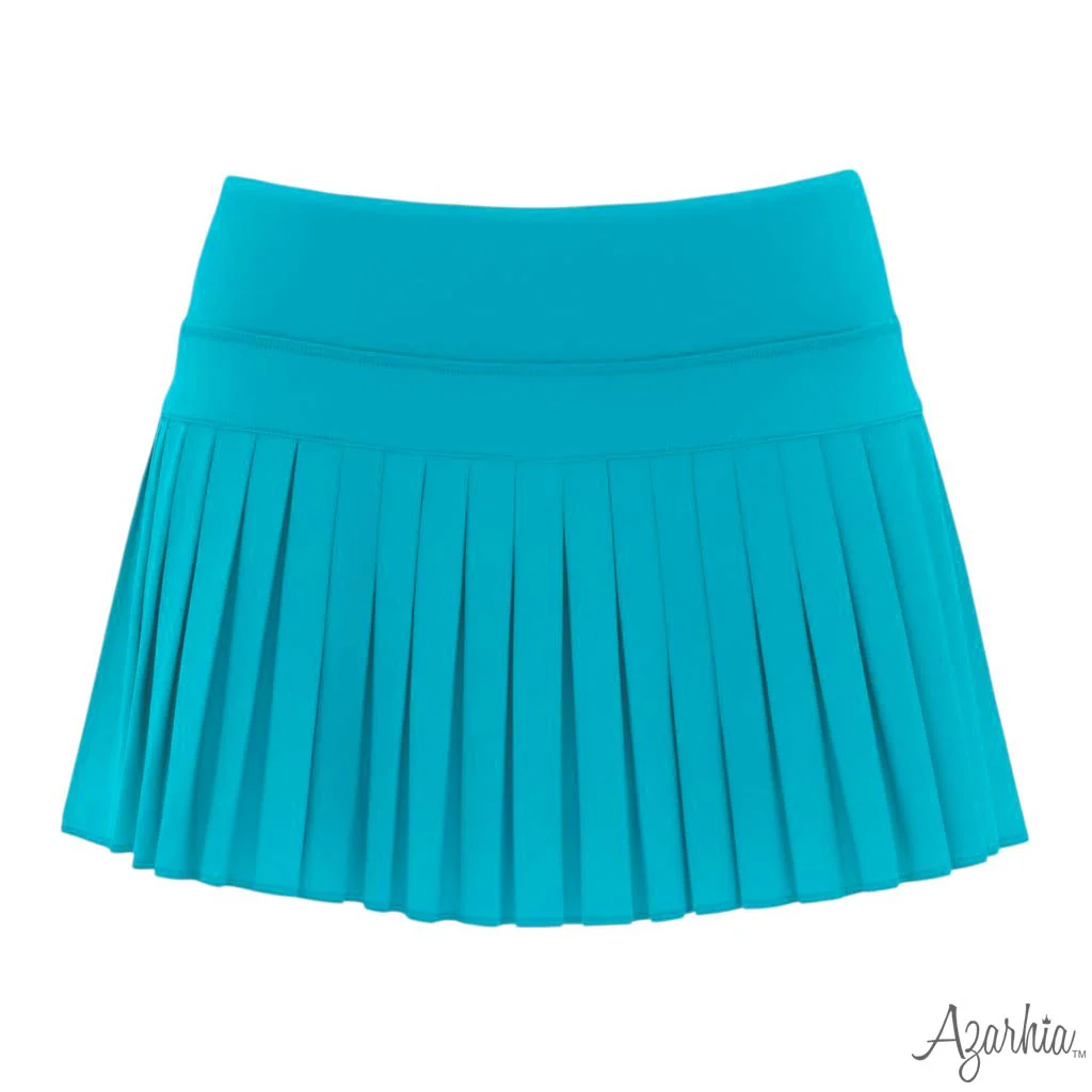 Mini Pleated Skort in Solid Turquoise