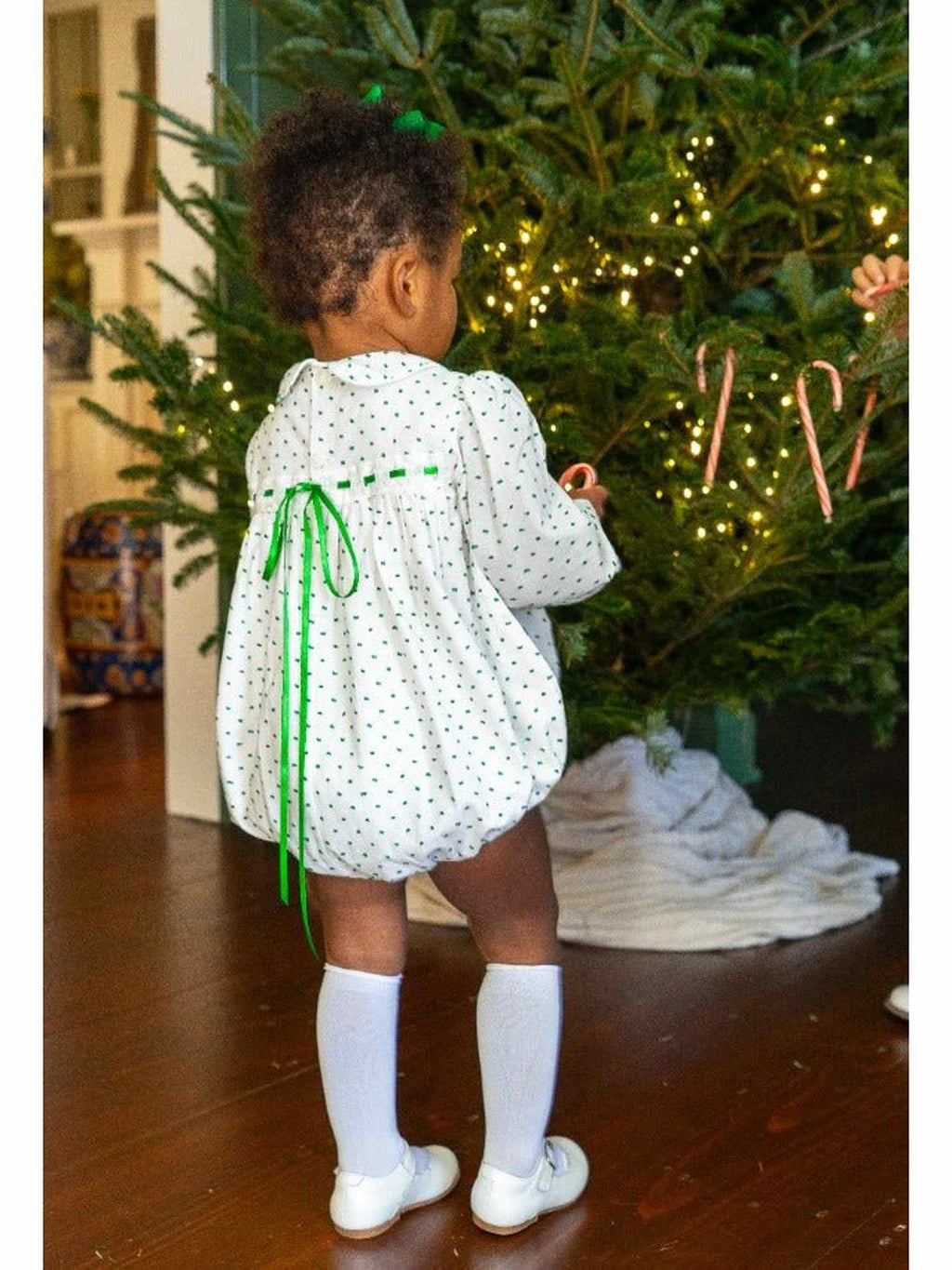 Mistletoe Green Swiss Dot Bubble