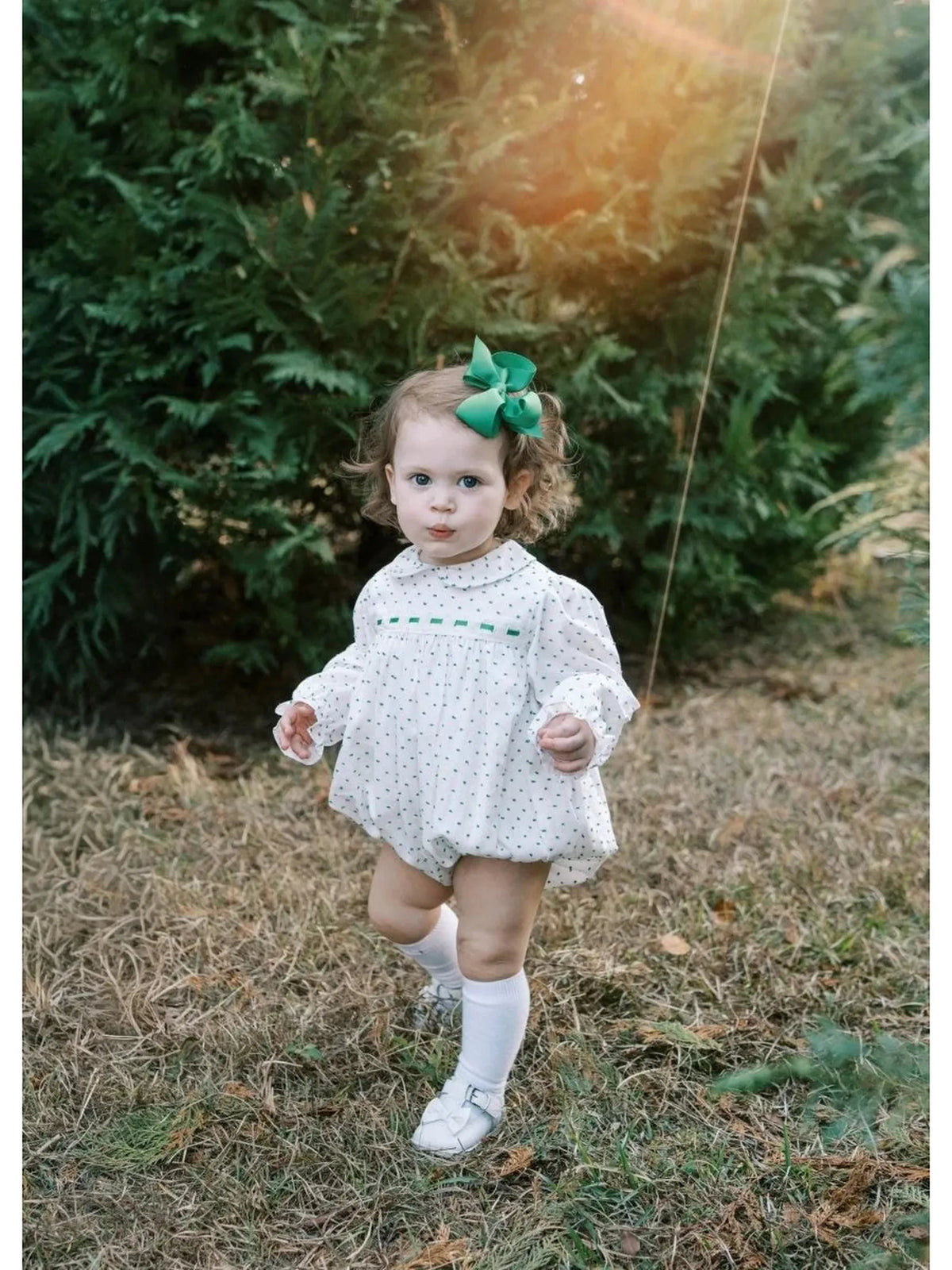 Mistletoe Green Swiss Dot Bubble