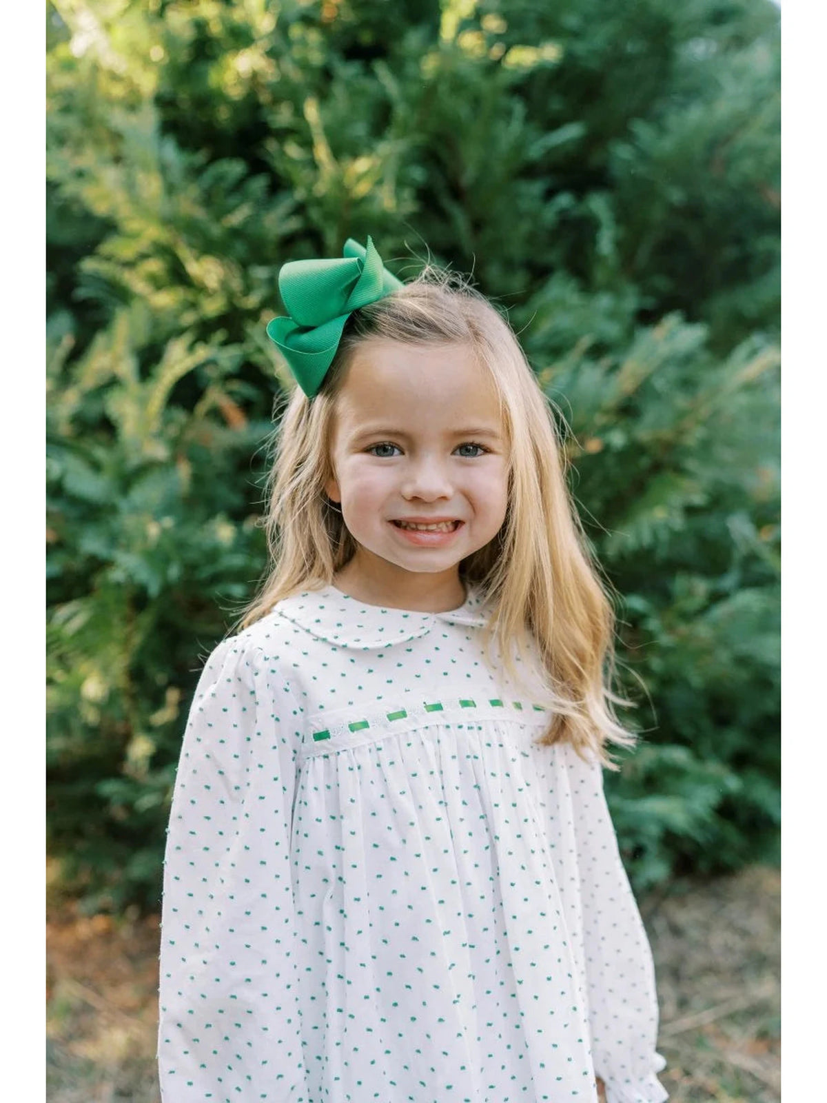 Mistletoe Green Swiss Dot Dress