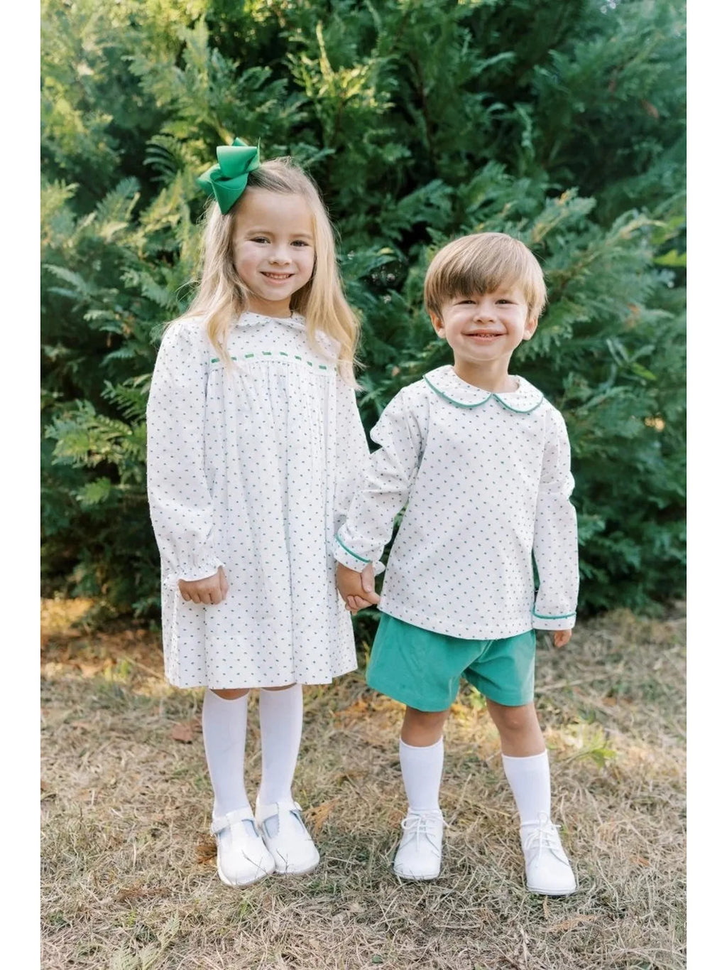 Mistletoe Green Swiss Dot Dress