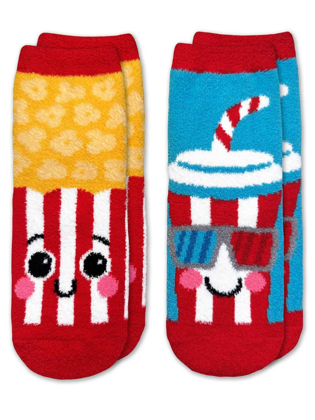 Movie Night Fuzzy Slipper Socks 2 Pair Pack