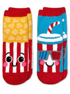 Movie Night Fuzzy Slipper Socks 2 Pair Pack