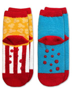 Movie Night Fuzzy Slipper Socks 2 Pair Pack