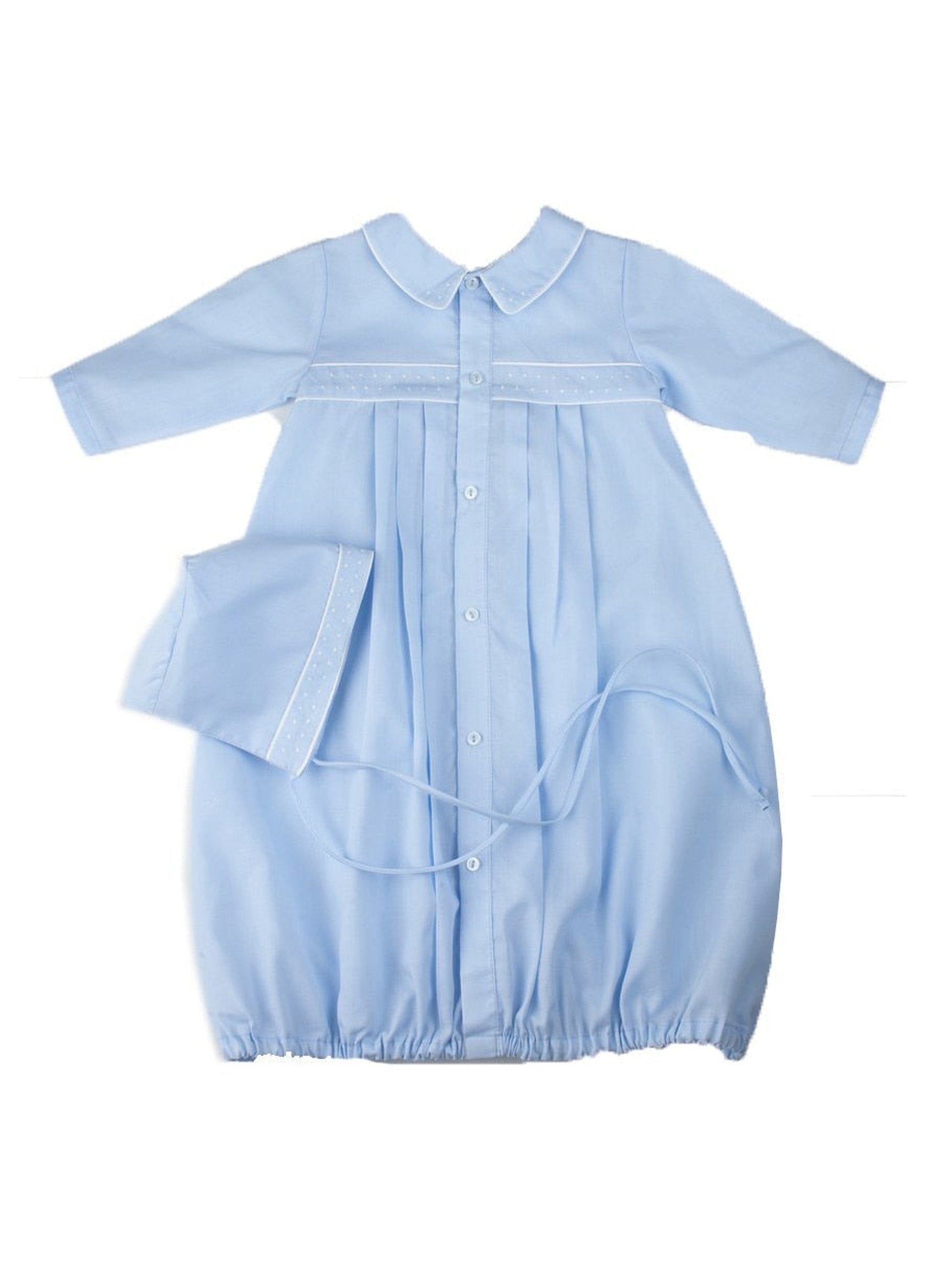 Boys Dot Embroidered "Take Me Home" Gown and Hat