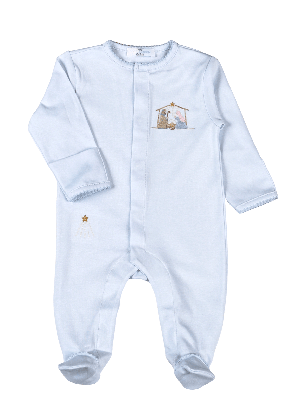 Blue Nativity Pima Footie