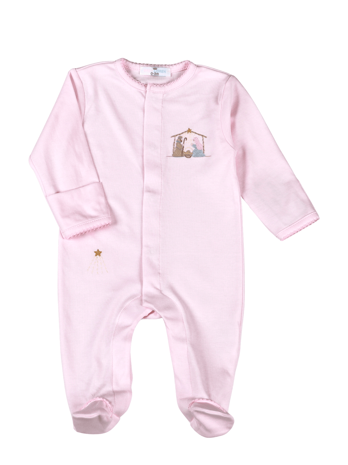 Pink Nativity Pima Footie