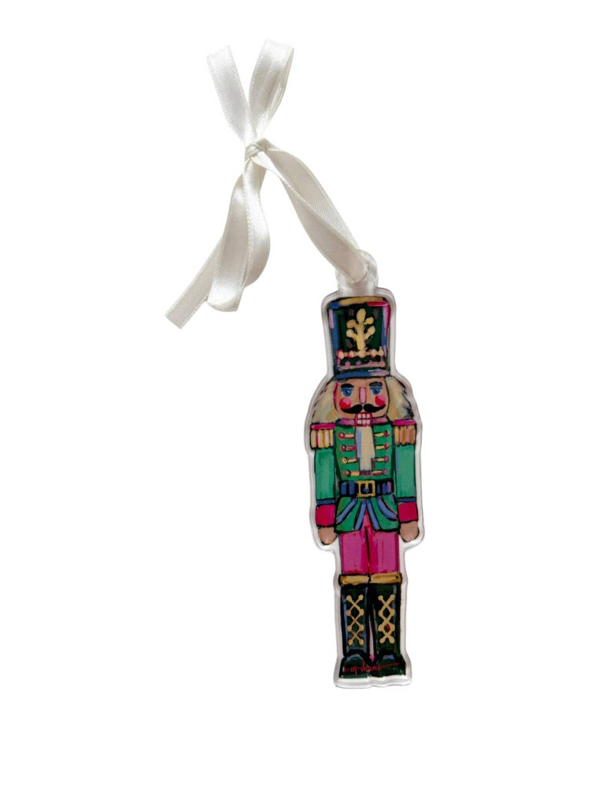 Nutcracker Green Acrylic Christmas Ornament