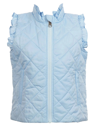 Ruffle Vera Vest- Powder Blue