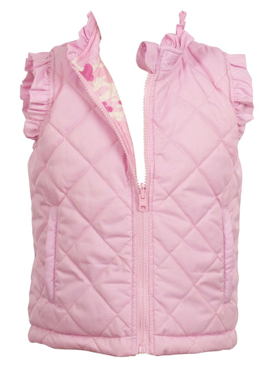 Reversible Ruffle Vera Vest-Pink/Pink Camo