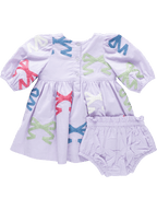 Brooke Dress - Lavender Multi Bow Applique