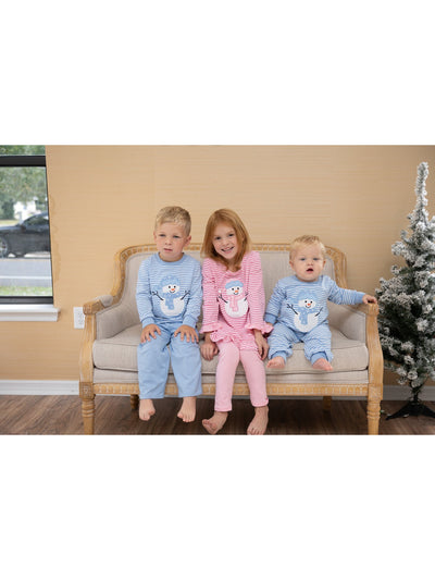 Snowman Applique Boy Pant Set